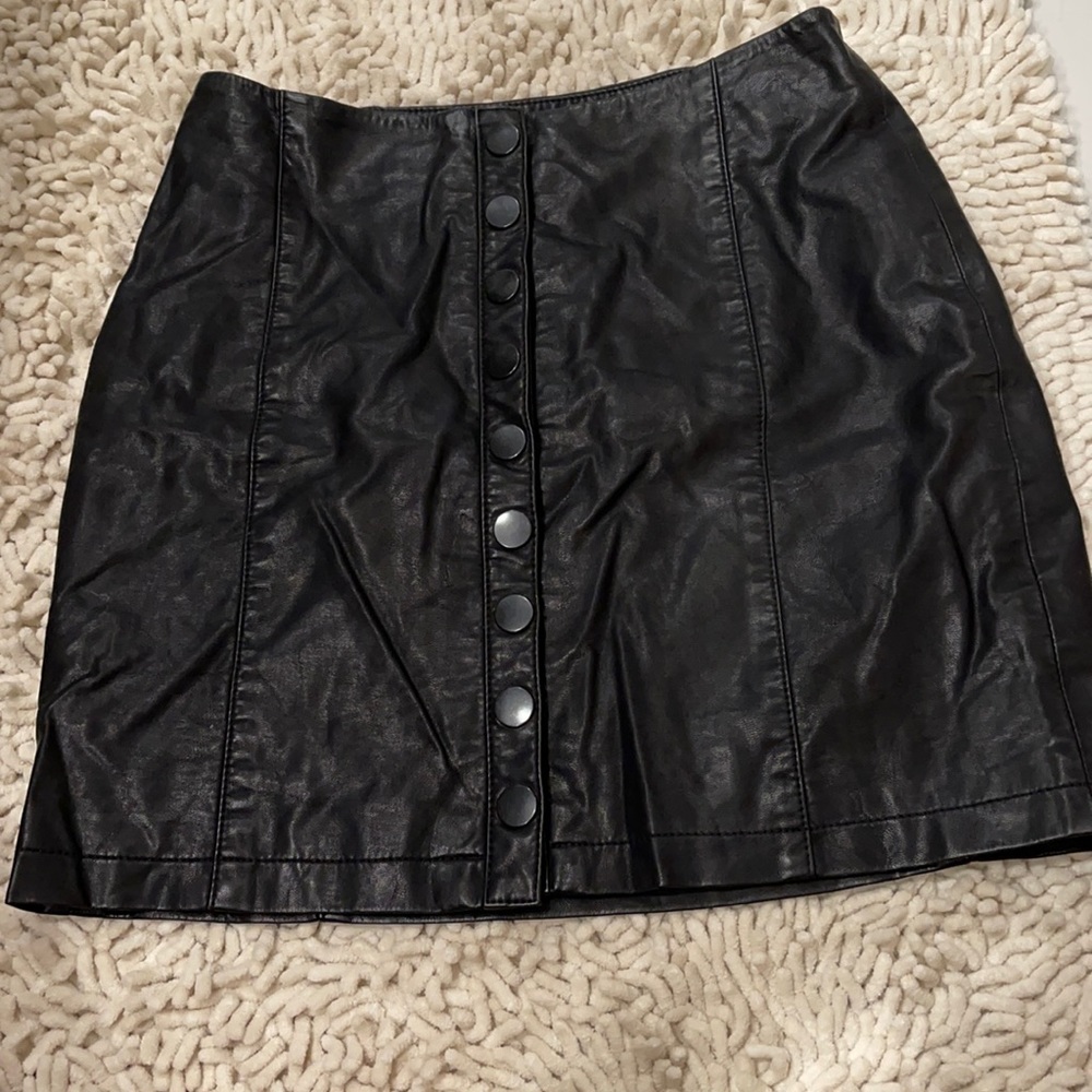 Free People Leather Skirt